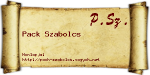 Pack Szabolcs névjegykártya